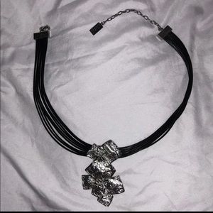 Black Necklace With Silver Embellishment